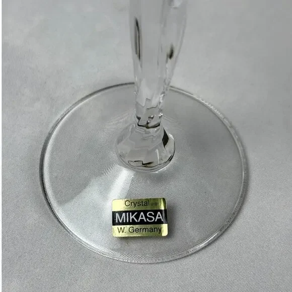Mikasa Cut Crystal Cathay Choice Stem Water Wine Goblet Set Of 7 - Picture 6 of 6